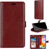 Voor LG Velvet Pure Color Horizontale Flip PU lederen tas met houder & kaartsleuven & portemonnee & fotolijst (bruin)