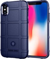 Volledige dekking schokbestendig TPU-hoesje voor iPhone X (blauw)