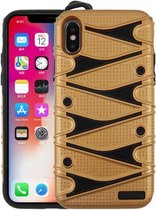 Voor iPhone X / XS PC + TPU 2 in 1 Y-vormige afneembare schokbestendige beschermhoes (goud)