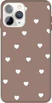 Voor iPhone 11 Pro Max Meerdere Love-hearts-patroon Colorful Frosted TPU-telefoonbeschermhoes (kaki)