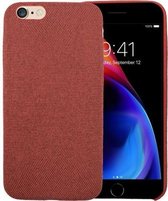 Voor iPhone 6Plus / 6SPlus Fabric Style TPU Protective Shell (rood)