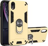 Voor iPhone XR 2 in 1 Armor Series PC + TPU beschermhoes met ringhouder (goud)