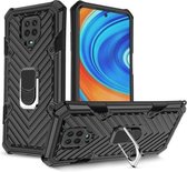 Voor Xiaomi Redmi Note 9S Cool Armor PC + TPU schokbestendig hoesje met 360 graden rotatie ringhouder (zwart)