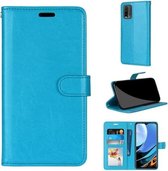 Voor Xiaomi Redmi 9 Power / Note 9 4G Pure Color Horizontale Flip PU lederen tas met houder & kaartsleuven & portemonnee & fotolijst (blauw)