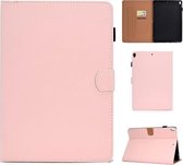Voor iPad 10.2 inch effen kleur horizontale flip lederen tas met houder & kaartsleuven & pennensleuf & slaap / wekfunctie (roze)