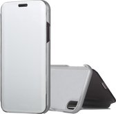 Galvaniserende spiegel horizontale flip lederen tas voor iPhone XS Max, met houder (zilver)