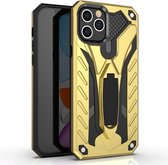 Voor iPhone 12 Pro Max schokbestendige TPU + pc-beschermhoes met houder (goud)