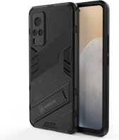 Punk Armor 2 in 1 PC + TPU schokbestendig hoesje met onzichtbare houder voor vivo X60 5G (zwart)