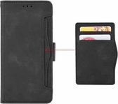 Wallet Style Skin Feel Kalfspatroon lederen tas voor Samsung Galaxy Note10 + / Note10 + 5G, met aparte kaartsleuf (zwart)