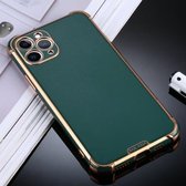 Voor iPhone 11 Pro Max SULADA Colorful Shield Series TPU + Plating Edge beschermhoes (donkergroen)