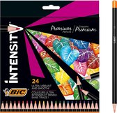 BIC à crayons en carton BIC Intensity Premium Crayons de couleur pour adultes avec recharge incassable - différentes couleurs, lot de 24