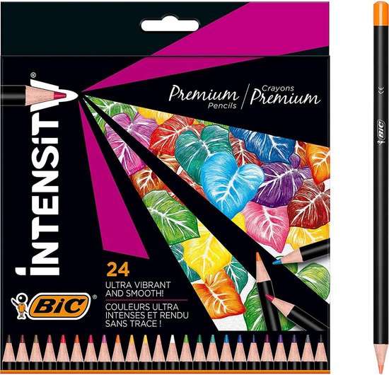 BIC Intensity Premium kleurpotloden voor volwassenen met onbreekbare vulling – diverse kleuren pak van 24