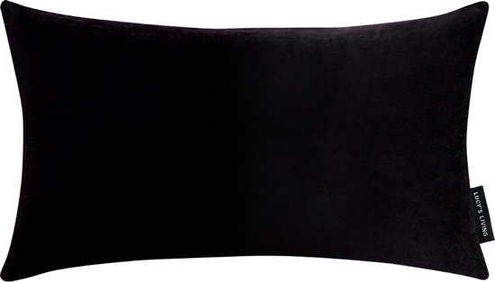 Lucy’s Living Luxe sierkussen Velvet CLASSIC - zwart - 50 x 30 cm - kussen - kussens - fluweel - wonen - interieur