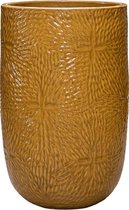 Hoge Pot Marly Honey ronde gele bloempot voor binnen en buiten 47x70 cm
