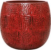 Pot Marly Deep Red ronde rode bloempot voor binnen en buiten 41x38 cm
