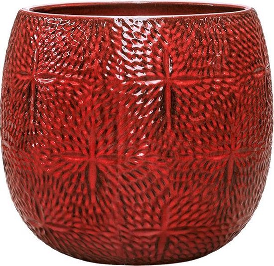 Pot Marly Deep Red ronde rode bloempot voor binnen en buiten 41x38 cm |  bol.com