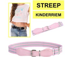 foto van Fako Fashion - Kinderriem Elastisch Oval - Elastische Riem Voor Kinderen - Rekbare Riem - Broekriem - Stretch Riem - Print Streep