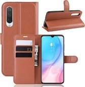 Litchi Texture Horizontale Flip Leren Case voor Xiaomi Mi CC9, met Portemonnee & Houder & Kaartsleuven (Bruin)