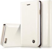 CaseMe-003 voor iPhone 6 & 6s PU + PC Business Style Crazy Horse Texture Horizontale flip lederen tas met houder & kaartsleuven & portemonnee (wit)
