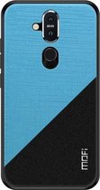 MOFI schokbestendige TPU + pc + stoffen hoes voor NOKIA X7 / 7.1 Plus (blauw)