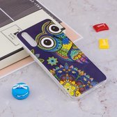 Voor Huawei P20Noctilucent Windbell Owl Pattern TPU Soft Case
