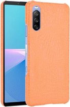 Voor Sony Xperia 10 III schokbestendige krokodiltextuur pc + PU-hoes (oranje)