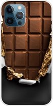 Schokbestendig geverfd transparant TPU-beschermhoesje voor iPhone 12 Pro Max (chocolade)