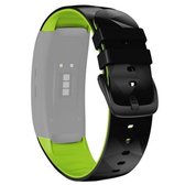 Voor Samsung Gear Fit2 / Fit2 Pro tweekleurige siliconen vervangende band horlogeband (zwart groen)