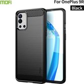 Voor OnePlus 9R MOFI Gentleness Series Brushed Texture Carbon Fiber Soft TPU Case (Zwart)