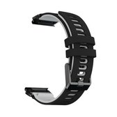 Voor Garmin Fenix 6X tweekleurige siliconen snelsluiting vervangende band horlogeband (zwart grijs)