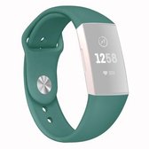 Voor Fitbit Charge 3 22 mm effen kleur siliconen band A (dennengroen)