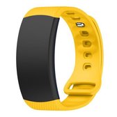 Siliconen polsband horlogeband voor Samsung Gear Fit2 SM-R360, polsbandmaat: 126-175 mm (geel)