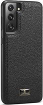 Voor Samsung Galaxy S21 + 5G Fierre Shann Leather Texture Phone Cover Case (Lychee Black)