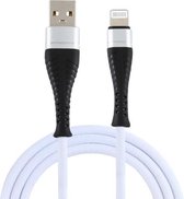 2A USB naar 8-pins gevlochten datakabel, kabellengte: 1 m (wit)