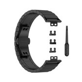 Voor Huawei Watch Fit roestvrijstalen vervangende horlogeband (zwart)