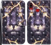 Voor Samsung Galaxy A10s Gekleurde Tekening Patroon Horizontale Flip Leren Case met Houder & Kaartsleuven & Portemonnee (Thunder Lion)