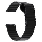 Geschikt Voor Samsung Gear S2 / Active2 Smart Horlogebandje Universele 20mm Magnetische Gesp Lederen Vervanging Polsband (zwart)