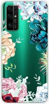 Voor Huawei Honor 30 schokbestendig geverfd transparant TPU beschermhoes (Gem Flower)