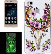 Voor Huawei P9 Lite Noctilucent Sika Deer Pattern IMD Vakmanschap Zachte TPU Cover Case