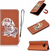 Voor Galaxy Note 9 3D Schilderen Horizontale Flip Leren Case met Houder & Kaartsleuf & Portemonnee & Lanyard (Hond)