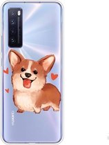 Voor Huawei nova 7 5G schokbestendig geschilderd TPU beschermhoes (Love Corgi)