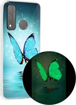 Voor Huawei P smart 2020 Lichtgevende TPU beschermhoes voor mobiele telefoon (vlinder)