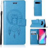 Windgong Uil Embossing Patroon Horizontale Flip lederen tas met houder & kaartsleuven & portemonnee voor Galaxy S10 5G (blauw)