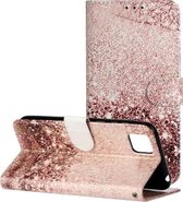 Voor Huawei Y5p Gekleurde Tekening Marmer Patroon Horizontale Flip PU Lederen Case met Houder & Kaartsleuven & Portemonnee (Rose Goud)