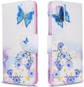 Voor Galaxy A51 Gekleurde tekening patroon Horizontale flip lederen tas met houder & kaartsleuven & portemonnee (viooltje)