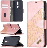 Voor Nokia 2.4 Bijpassende Kleur Krokodil Textuur Horizontale Flip PU Lederen Case met Portemonnee & Houder & Kaartsleuven (Rose Goud)