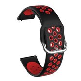 Voor Samsung Galaxy Watch Active2 44 mm tweekleurige siliconen vervangende band horlogeband (zwart + rood)