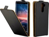 Zakelijke stijl verticale flip TPU lederen case voor Nokia 8 Sirocco, met kaartsleuf (zwart)