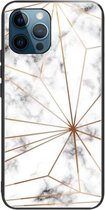 Marmer gehard glas achterkant TPU grenshoes voor iPhone 11 Pro Max (HCBL-13)