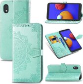 Voor Samsung Galaxy A01 Core Mandala bloem reliëf horizontale flip lederen tas met beugel / kaartsleuf / portemonnee / lanyard01 Core Mandala bloem reliëf horizontale flip lederen tas met beu